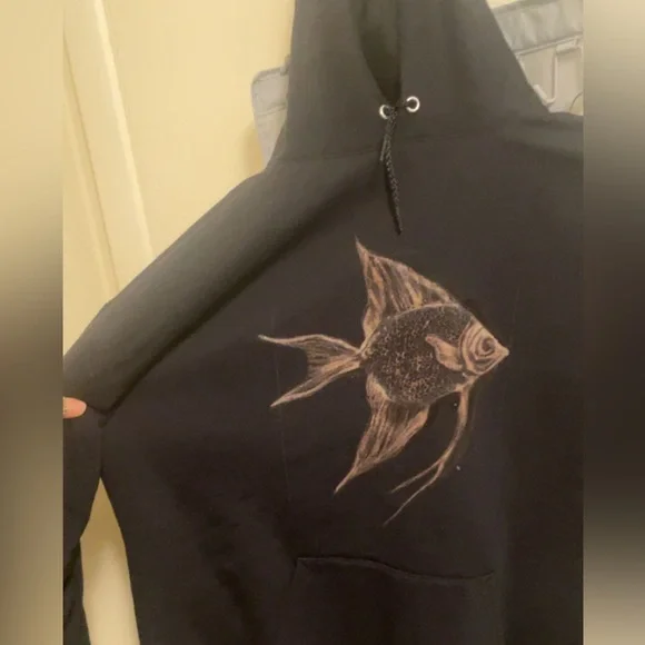 Custom bleach art hoodie. Buffalo sweatshirt by David Bitton. XL - Picture 6 of 7